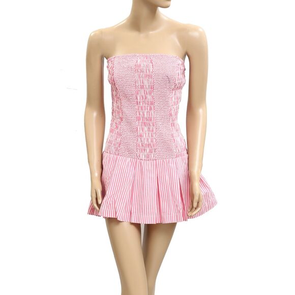 Anthropologie Celandine Strapless Drop-Waist Mini Romper Striped Tube M 282160 - Picture 4 of 7